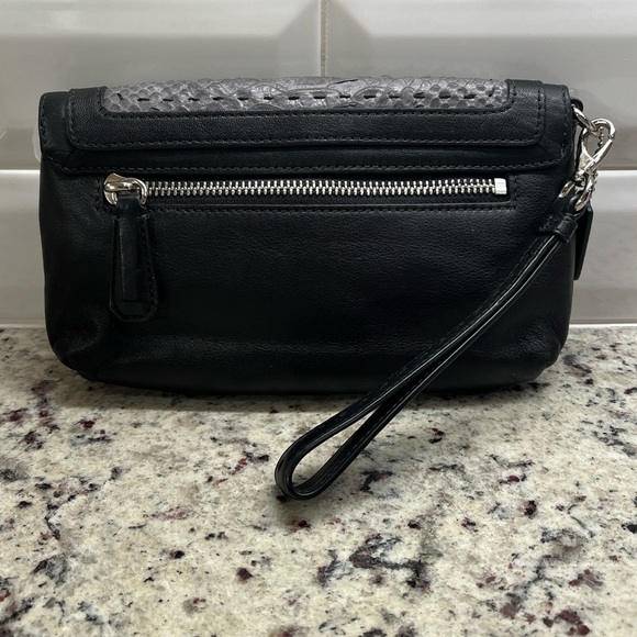 Coach Pinnacle Embossed Python Exotic Color Block Clutch/Wristlet EUC